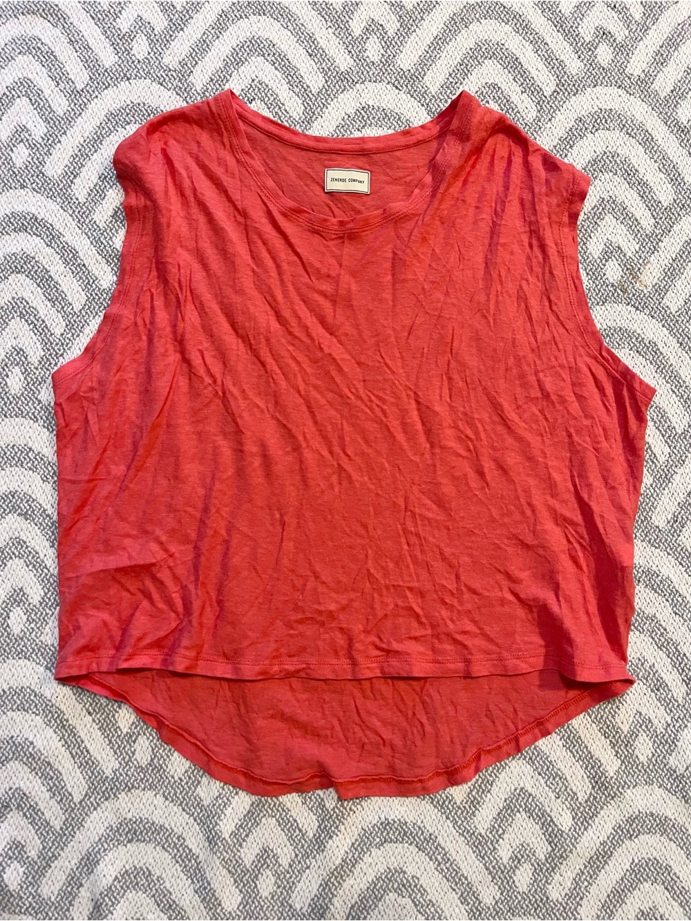 ZENEROE COMPANY Coral Sleeveless High-Low Shirt Large